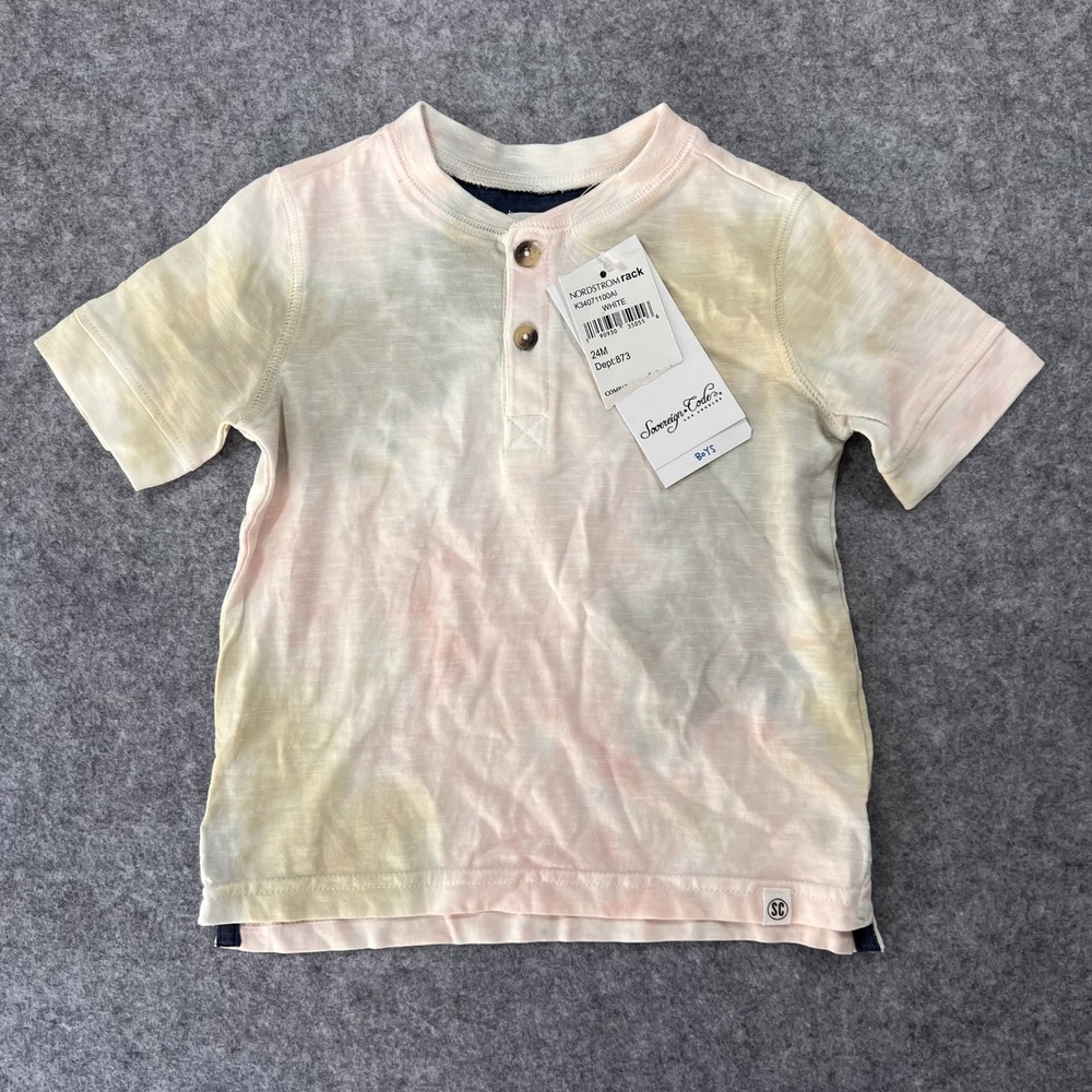 Sovereign Code K34071100AI‎ Henley 24M Pastel Tie Dye Slub Jersey Shirt